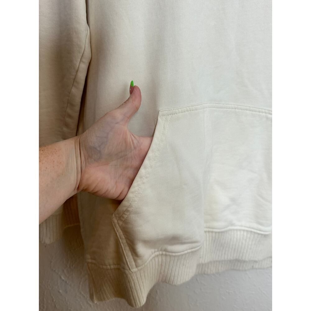 ALLSAINTS Woman's Size Small Oversized Cream Hoodie Ribbed cuffs lux relaxed fit - Picture 2 of 12
